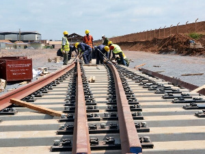 Workers on a rail line | File photo