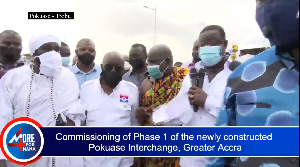 President Nana Addo Dankwa Akufo-Addo was at Pokuase to commission the interchange