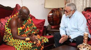 Asantehene, Otumfuo Osei Tutu II with former President Jerry John Rawlings