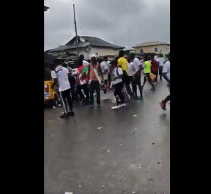 Chaos at Odododiodio as NPP and NDC supporters fight