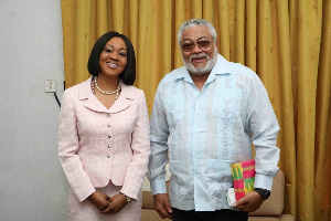 Former President Jerry John Rawlings with Jean Mensa