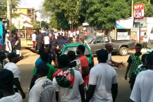 File Photo: Supporters of political parties engaged in a scuffle