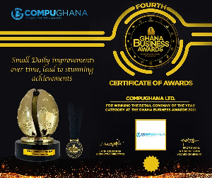 CompuGhana wins Retail Company of the Year at the Ghana Business Awards