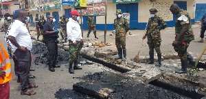 The Military toured the markets and streets in Accra to assess the progress of work