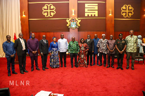 President Akufo-Addo with members of the commission