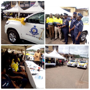 The Police command receiving  two Brand-New Toyota Hilux pick-up vehicles