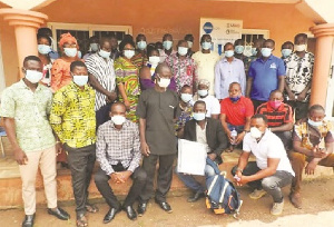 Participants at a meeting on the ODF project at Kpassa