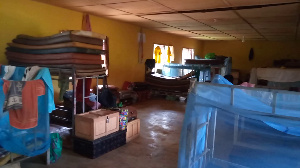 The interior of a dormitory in Apegusu Senior High School