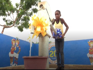 A resident making use of the commissioned borehole