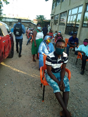 Voters waiting to cast their vote