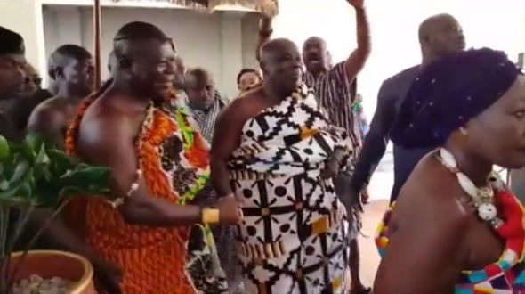 Otumfuo Osei Tutu II is at the Ofori Panin Fie to meet Osagyefo Amoatia Ofori Panin II