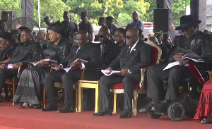 Akufo-Addo attended the memorial service for the late Ama Busia