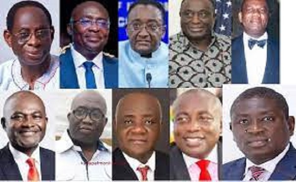 Collage of the ten flagbearer aspirants