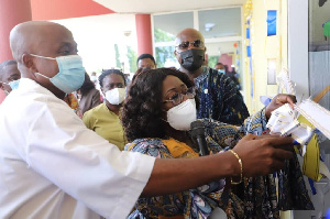 Chief of Staff, Akosua Frema Osei-Opare with other dignitaries at the health facility