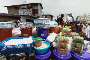 Some food items the NDC presented to head porters at Old Fadama