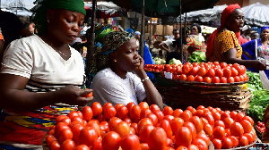 A photograph of a market woman