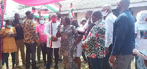 Prof Jane Naana Opoku Agyemang addressing the people