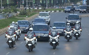 The President had about 50 vehicles in his convoy to Volta Region