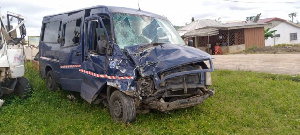 The car knocked the teenagers off their bicycle