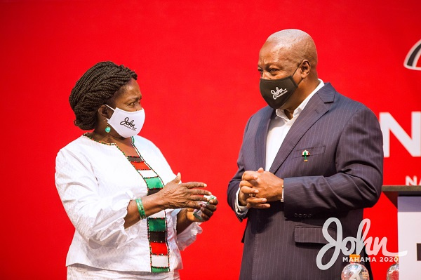 John Mahama and his 2020 running mate Prof Naana Jane