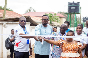 Officials of ECG and Ga West Municipal Hospital during the commissioning ceremony