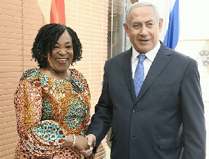 Shirley Ayorkor Botchwey with Benjamin Netanyahu