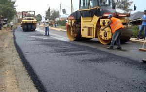 File photo of road construction works at Adaklu Waya