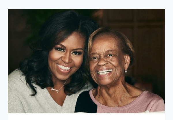 Michelle Obama (Left) with her late mother