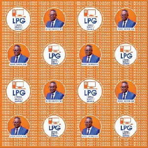 Old LPG logo and flagbearer in the last elections, Mr. Kofi Akpaloo