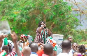 File Photo: Prof. Jane Naana Opoku-Agyemang addressing a crowd of enthusiasts