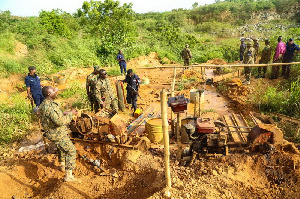 File photo: Security operatives at a mining concession