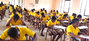 File photo: Some WASSCE candidates writing a paper