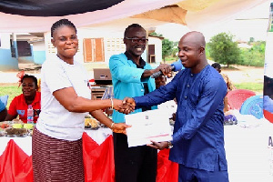 One of the graduates receiving her certificate