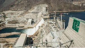 A general view of the Grand Ethiopian Renaissance Dam in Guba, Ethiopia