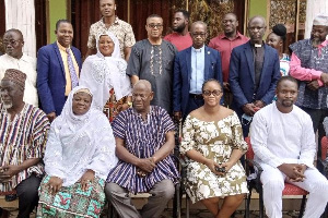 Members of the Bono regional Peace Council after a meeting