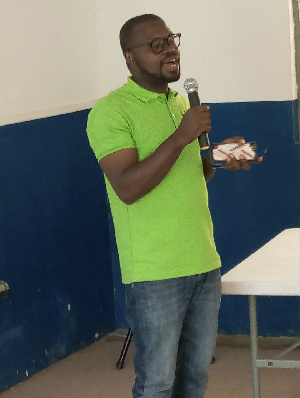 Member of Human Rights Reporters, Ghana educating Pupils of CareGuide Montessori