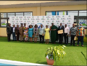 A photo of VRA officials and representatives of New Juaben Traditional Council