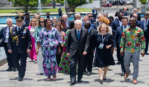 Sergio Mattarella was accompanied by a delegation including the Mayor of Accra and Minister of State