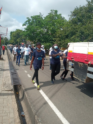 Staff of NHIS on a walk