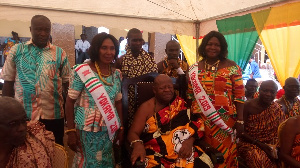 Miss Yokama 2019 with Nene Sakite II, Konor of Manya Krobo Traditional Area