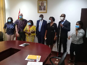 Dep Minister Charles Owiredu in a group photo with the representatives from UNCRPD