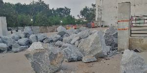 The boulders at the entrance of China Mall