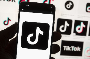 The logo of social media network TikTok