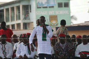 Haruna Iddrisu addressing a gathering of NDC sympathisers