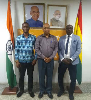 L-R: Mr Apetorgbor, Mr Santana and Mr Keteku in a group photograph