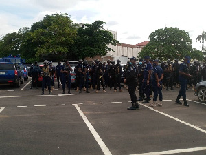 There was a heavy police presence at the Supreme Court