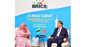 President Samia Suluhu Hassan with Chinese President Xi Jinping hold talks during the 15th Summit