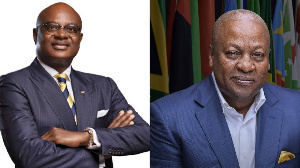 Kojo Bonsu (right) and Former President John Dramani Mahama