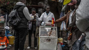 Food vendors are a common sight on the streets of the Kenyan capital