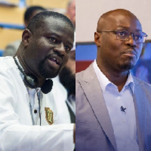 Frank Annoh-Dompreh (left), Miniority leader Dr Cassiel Ato Forson (right)